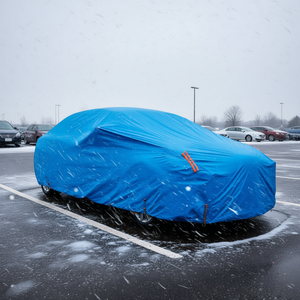 Housse de voiture imperméable bleue, ajustement universel pour berline, protection contre les intempéries, UV, neige, vent, couverture complète extérieure D0100X31IZX - Product Image 2