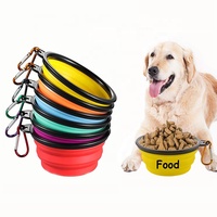 Bol pour chien en silicone de qualité alimentaire avec logo personnalisé, pliable, portable, bol de voyage pour animaux de compagnie, 450 ml, 1000 ml