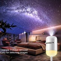 Projecteur LED USB 12-en-1 avec 3 diapositives, carrousel, ciel étoilé, Lune, Terre, Saturne, galaxie, lumière de nuit romantique