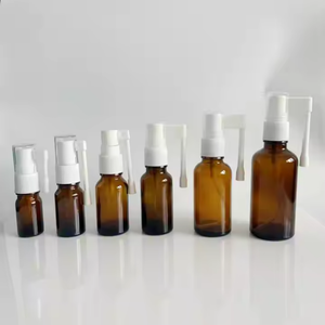 Flacon pulvérisateur nasal en verre ambré transparent de 30/50 ml (1 oz) avec collier en PP pour les gouttes oculaires, l'infusion, l'argent colloïdal, le sel physiologique, vente chaude - Product Image 5