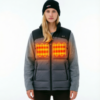 Gilet chauffant respirant et coupe-vent rechargeable par USB pour hommes et femmes, imperméable, chaud pour l'hiver, avec fermeture éclair, 3 niveaux de chaleur réglables
