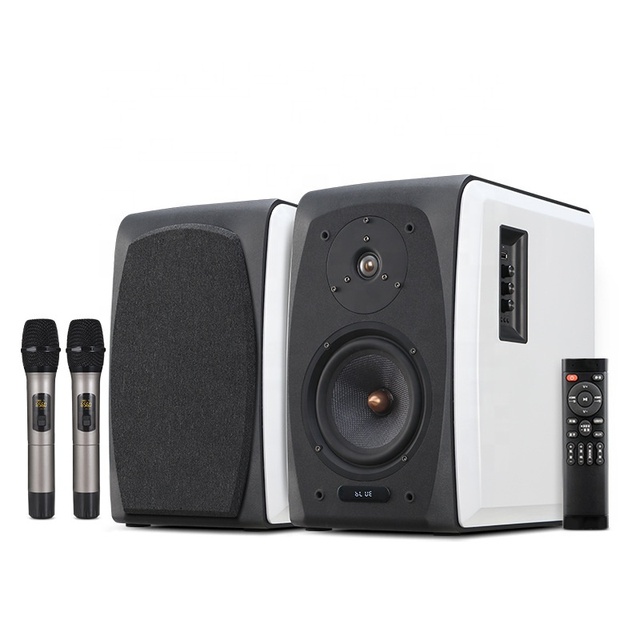 New Arrival Bookshelf Blue-tooth Speakers with Wireless Microphone Subwoofer Home Theater Bookshelf Speakers