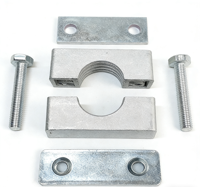 Ensemble de fixation série standard métrique 73 mm en aluminium galvanisé W10, plaque de soudure, plaque de couverture, boulon à tête hexagonale profilé DIN 3015-1