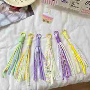 2025 Fashion Lace Braided Keychain Climbing Rope Style Lanyard Bohemian Handbag Pendant Charm for <b>Backpack</b> Knapsack Decor - Product Image 4