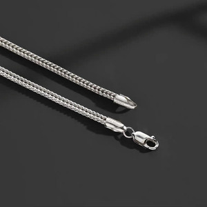 S925 argento Sterling Fox <span class=keywords><strong>bracciale</strong></span> di coda per gli uomini/le donne/i bambini Hip-Hop intrecciato a catena in stile semplice oro Fine coppie - Product Image 4