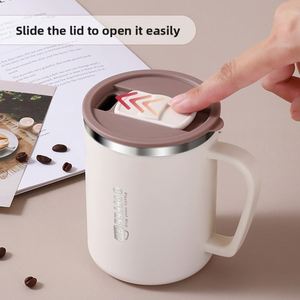 Mug isotherme double paroi en acier inoxydable 304 avec couvercle hermétique anti-brûlure et anti-chute – Idéal pour le bureau ou comme cadeau - Product Image 3