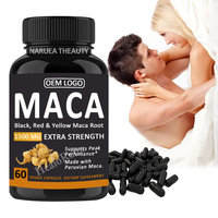 Suppléments nutritionnels Maca noire 37,500 MG Capsule d'extrait de racines de Maca puissante 50:1 pour le soutien de la concentration d'énergie musculaire forte