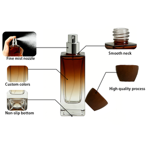 Flaconi di Profumo Quadrati in Vetro con Tappo in Alluminio 30ml/50ml/100ml, Spruzzatore a Pompa, Design Serigrafato Satinato Visa T19-1 - Product Image 6