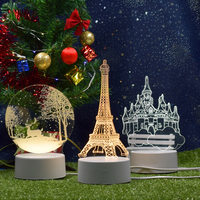 Lampe de nuit 3D en acrylique moderne, écologique et créative, avec contrôle par interrupteur, effet d'illusion, cadeau d'anniversaire, lampe de nuit intelligente pour chambre et jardin