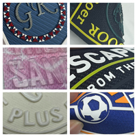 Étiquette thermocollante en silicone personnalisée, logo 3D en relief, toucher doux, patch thermocollant pour vêtements