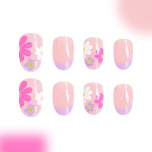 <span class=keywords><strong>Uñas</strong></span> postizas florales cortas de almendra <span class=keywords><strong>para</strong></span> mujeres y <span class=keywords><strong>niñas</strong></span>, <span class=keywords><strong>uñas</strong></span> adhesivas de cobertura completa de color rosa desnudo, <span class=keywords><strong>uñas</strong></span> artificiales coloridas - Product Image 3
