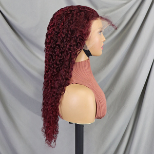 200% Human Hair <b>Wigs</b> #99J Water Wave <b>Lace</b> Front <b>Wigs</b> Long 13x4 Transparent <b>Lace</b> Frontal Hair <b>Wig</b> - Product Image 3