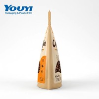 Bolsa de Café de Papel Kraft Biodegradable YOUYI con Ventana, Cierre y Válvula de Desgasificación, Grado Alimenticio, para 1000g de Café Molido