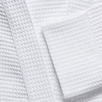 Peignoir Gaufré en Coton 100% Personnalisé avec Logo, Col Châle, Unisexe Hommes et Femmes, Blanc, Robe de Bain pour Hôtel