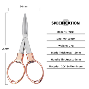 <span class=keywords><strong>Mini</strong></span> Tesoura Pequena Portátil Multiuso de Viagem Dobrável de Aço Inoxidável com Cabo de Liga Metálica para Bolso - Product Image 2