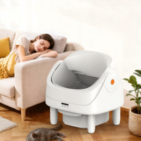 Bac à litière intelligent semi-fermé automatique électrique transfrontalier pour chat avec nettoyage en un clic en plastique ABS – Fabriqué en Chine