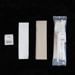 Bio Bag Envuelto CPLA Cuchillo desechable y tenedor Cubiertos con servilleta Sal y pimienta Material ecológico - Product Image 4