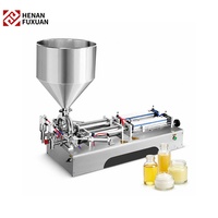 Machine de remplissage semi-automatique de bureau pneumatique à 2 têtes pour liquides visqueux, détergents et savons en petites bouteilles