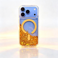 Coque magnétique en TPU à paillettes effet sable mouvant Dopamine pour iPhone 18 Pro Max, avec grande découpe pour objectif, antichoc, pour femmes