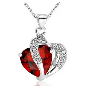 Crystal Jewelry New Girls Women Sell Like Hot Cakes 6 Colors Top Class Lady Fashion Heart Pendant Necklace