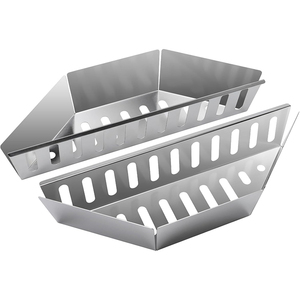 Meilleur flux d'air et nettoyage facile des cendres : 2 paniers à <span class=keywords><strong>charbon</strong></span> en acier inoxydable résistant à la chaleur pour barbecue à bouilloire et fumoir - Product Image 1