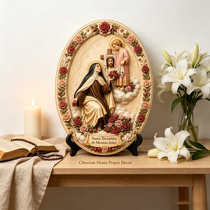 Artigianato in Resina, Placca in Rilievo 3D Art Déco Santa Teresa Piccolo Fiore, Decorazione da Parete per Casa, Regalo, Chiesa Cattolica, Ingrosso OEM - Product Image 2