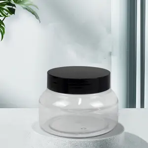 空白色透明光滑哑光200毫升250毫升圆形宽口带盖宠物塑料瓶