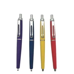 STASUN Werbeartikel Gummibeschichtung Kugelschreiber versenkbarer Stift Kunststoff-Gläser-Metallclip