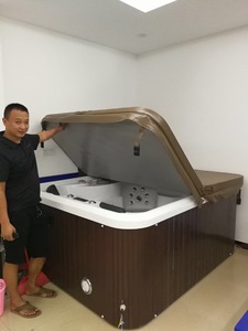 Vente flash <span class=keywords><strong>Jacuzzi</strong></span> <span class=keywords><strong>gonflable</strong></span> d'extérieur pour 4 personnes, spa carré d'extérieur avec 3 sièges et 1 piscine de natation allongée - Product Image 6