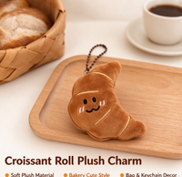 Porte-clés en peluche créatif en forme de dessin animé alimentaire, accessoire polyvalent pour filles, pendentif décoratif pour sac à dos, petit jouet, emballage individuel