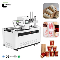 Chicai 2025 Automatic Single Pass Side Inkjet Printer for Printhead 4 Colors Dye Ink 40m/min Speed for Disposable Paper Cup