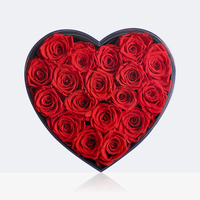 Logo personnalisé Rose Infini Immortel Éternelle Pour Toujours Fleur Rouge Stabilisé Roses Préservées Dans La Boîte Cadeau Coeur