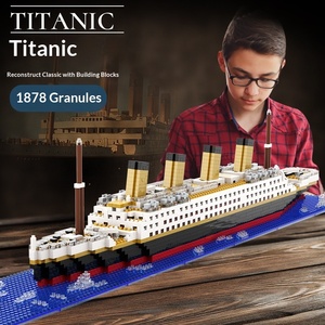 Titanic, modèle de construction en briques de luxe créatif, navire de croisière iceberg, ensemble de ruines de bateau, bricolage, jouets pour enfants, cadeau pour adultes - Product Image 1