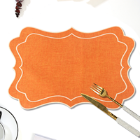 Napperons carrés en tissu brodé de couleur unie, style moderne, pour la décoration de table, utilisation quotidienne, banquets et hôtels