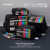Marqueurs acryliques à flux direct Languo Rich Pigment Pro Version M730, super mélangeables pour la peinture artistique avec une pointe de pinceau douce en fibre