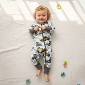 Pyjamas en viscose de bambou personnalisés en gros, barboteuses bébé en bambou bio à double fermeture éclair, vêtements de nuit pour bébés et jeunes enfants en bambou - Product Image 2