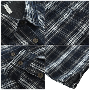 Chemise-veste à <span class=keywords><strong>carreaux</strong></span> pour hommes en gros (sous-veste) Chemises décontractées à manches longues Vêtements de tous les jours Logo personnalisable Fournisseur de vêtements pour hommes - Product Image 4