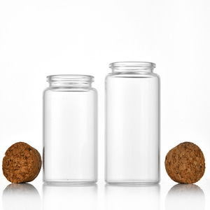 Flacon en verre de 47 mm avec bouchon en bois, flacons en verre transparent vides, pots avec bouchons en liège, flacon en verre pour le stockage des bonbons - Product Image 5