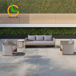 Mobili <span class=keywords><strong>da</strong></span> <span class=keywords><strong>Giardino</strong></span> Moderni con Struttura in Alluminio e Design in Tessuto, Cuscini Impermeabili per Cortile e Soggiorno all'Aperto - Product Image 4
