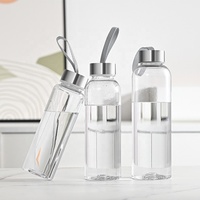 Bouteille d'eau de sport à corps droit et à petite ouverture, en plastique de qualité alimentaire sans BPA, écologique, avec couvercle, design personnalisé