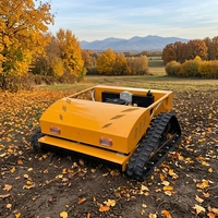 Tondeuse à gazon électrique professionnelle 4 temps télécommandée sur chenilles 1000L, largeur de coupe 1000mm, débroussailleuse tout-terrain pour pentes et bordures de routes