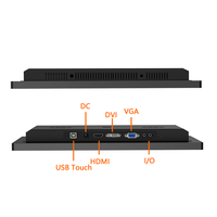 Écran tactile OEM ODM 15 pouces 4:3 IPS compatible DVI HDMI, Full HD, finition métal noir, nouvelle série commerciale