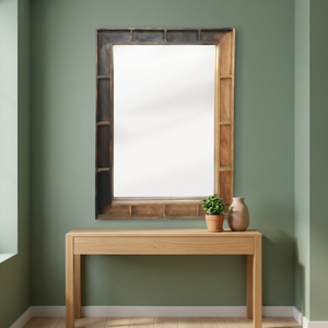 Handcrafted Mid Century Modern Round Wood <b>Framed</b> Wall-Mounted Mirror Home Decor | OEM Custom Wholesale MOQ 50 Pcs - Product Image 2