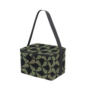Hawaiian Collection Quilt Fern Green Leaves Design Portable Insulated Small <b>Cooler</b> <b>Box</b> Aloha Lunch Bag for Outdoor Picnic - Product Image 2
