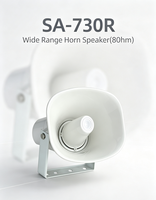 Haut-parleur à cornet en plastique ABS étanche à large plage de fréquences 25W 8 pouces pour usage extérieur, marin et parcs scolaires, blanc, garantie 1 an