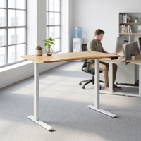 Bureau en bambou écologique, table électrique réglable en hauteur, bureau debout avec plateau en bambou, fabrication en bambou