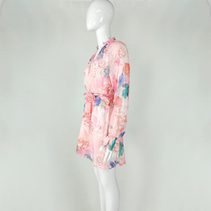 A6832 <span class=keywords><strong>Tuta</strong></span> Estiva in Chiffon alla Moda con Stampa, Maniche Lunghe, Casual per Donna - Product Image 4
