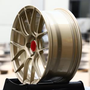 Rines Cóncavos Forjados JDM <span class=keywords><strong>de</strong></span> 17, 18 y 19 Pulgadas, 4x100, 4x108, Color Dorado Brillante, para <span class=keywords><strong>Autos</strong></span> <span class=keywords><strong>de</strong></span> Pasajeros Honda Accord, Fiat 500, FL5, Civic Type R - Product Image 3