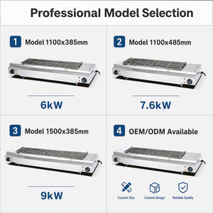 Commercial Electric Smokeless BBQ Grill 6kW 7.6kW 9kW for Steak Skewers Chicken Sausage Restaurants Catering and Dealers - Product Image 2