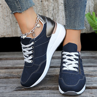 Nouvelle Collection : Baskets Mode Femme à Lacets, Chaussures de Sport Épaisses pour Été, Automne, Hiver – Respirantes, Style Marche, Semelle Intérieure en PU